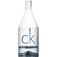 White and clear bottle of Calvin Klein CK In2u Eau De Toilette 150ml with bold "ck" logo on front.