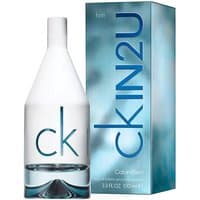 Calvin Klein Ck In2U Him Eau De Toilette 100ml, white bottle with blue text, next to matching blue box.