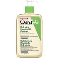 CeraVe Hydrating Oil Cleanser 473ml with green pump, clear bottle, and green label detailing.