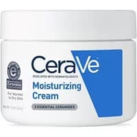 CeraVe Moisturizing Cream 340g in white jar with blue label and logo, featuring essential ceramides.
