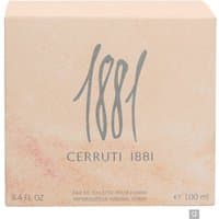 Cerruti 1881 Pour Femme Eau de Toilette Spray 100ml in a peach box with elegant gray text and minimalist design.