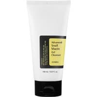 White COSRX Advanced Snail Mucin Power Gel Cleanser tube with black cap and yellow label, 150ml.