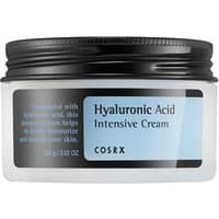 COSRX Hyaluronic Acid Intensive Cream 100ml in a white jar with a black lid and blue label.