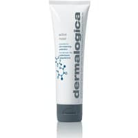White tube of Dermalogica Active Moist Moisturiser, 50ml, with gray cap and blue molecular graphic.
