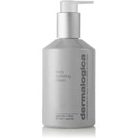 Gray Dermalogica Body Hydrating Cream bottle with pump dispenser, 295 ml, sleek design with bold text.