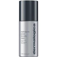 Silver Dermalogica Multivitamin Power Recovery Cream tube with black cap, 50ml, sleek design with bold text.