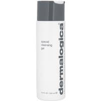 White Dermalogica Special Cleansing Gel bottle, 250ml, with gray flip cap and bold vertical logo.