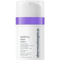 White Dermalogica Stabilizing Repair Cream bottle with purple band and black text, 50 ml size.