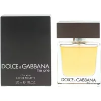 Dolce & Gabbana The One For Men Eau De Toilette 30ml, clear glass bottle with dark cap, black box packaging.