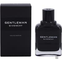 Black Givenchy Gentleman Eau de Parfum 60ml bottle with matching black box, sleek and elegant design.