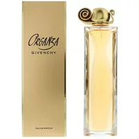 GIVENCHY Organza Eau De Parfum 100ml, gold box, elegant bottle with spiral cap.