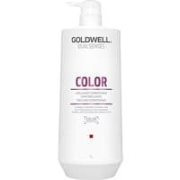 White Goldwell Dual Senses Color Brilliance Conditioner bottle with pump, 1000ml, purple and black text.