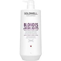 Goldwell Dualsenses Blonde & Highlights Anti-Yellow Conditioner 1000ml, white bottle with pump dispenser.