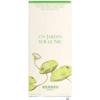 Hermes Un Jardin Sur Le Nil Eau de Toilette 100ml box with green lotus design and elegant white background.