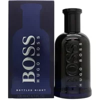 Dark blue Hugo Boss Boss Bottled Night Eau De Toilette 200ml with bold silver lettering on bottle and box.