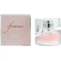 Hugo Boss Femme Eau De Parfum 30ml with pink box and clear glass bottle featuring a silver cap.