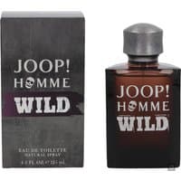 Joop! Homme Wild Eau de Toilette Spray 125ml, dark bottle with skull logo, metallic cap, next to matching box.