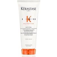 White Kérastase Nutritive conditioner tube with orange cap and logo, featuring black and orange text.