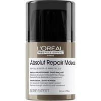 L'Oreal Absolut Repair Molecular Leave-In Mask, 50ml, beige and black bottle with black cap and white label.