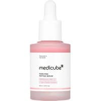 Pale pink Medicube PDRN Pink Peptide Serum bottle with white dropper cap and label, 30 ml size.