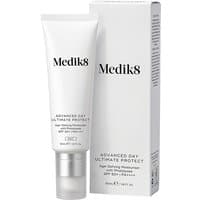 Medik8 Advanced Day Ultimate Protect 50ml tube with white packaging and black text beside matching box.