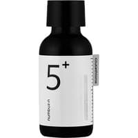 Black and white bottle of Numbuzin No.5 Vitamin Concentrated Serum, 30 ml, with minimalist design and bold number 5+.