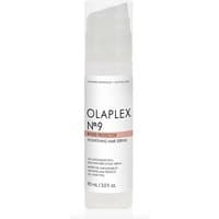 Clear bottle of Olaplex No. 9 Bond Protector Hair Serum, white label, black text, 90ml size with pump dispenser.