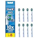 Oral-B Pro Precision Clean toothbrush heads, white with X-shape and angled bristles, pack of 8.