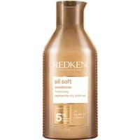 Gold bottle of Redken All Soft Conditioner 300ml with flip-top cap and white label detailing.