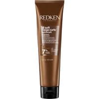 Brown tube of Redken All Soft Mega Curl Hydramelt, 150ml, with white text and black cap.