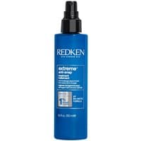 Blue bottle of Redken Extreme Anti-Snap leave-in treatment, 250ml, with black spray cap and white text.