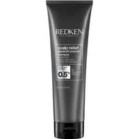 Black tube of Redken Scalp Relief Dandruff Control Shampoo with white text and 250ml label.