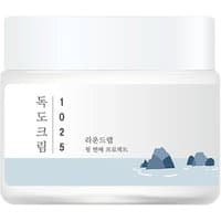 Round Lab 1025 Dokdo Cream 80 ml, white jar with minimalist island design and Korean text.