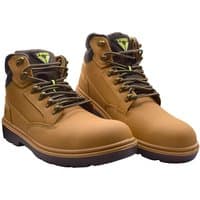 Tan Scan Desert Viper S3 safety work boots with black laces, padded collar, and reinforced toe.