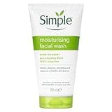 Simple Kind to Skin Moisturising Facial Wash 150 ml, white tube with green accents and leaf logo.