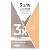 Sure Women Maximum Protection cream stick, orange and white packaging, 3x sweat protection, 96-hour coverage, 45 ml.