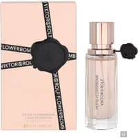 Viktor & Rolf Flowerbomb Eau de Parfum 20ml, faceted glass bottle with pink liquid, black seal, and matching box.