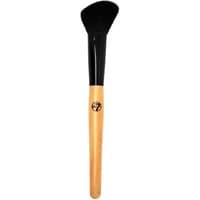 W7 Angled Blusher Brush with black bristles and a light wooden handle featuring the W7 logo.