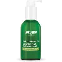 Green Weleda Deep Cleansing Gel bottle with pump dispenser, 150ml, white label with text.