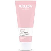 Pink tube of Weleda Sensitive Gentle Milk Cleanser 75ml with white cap and bilingual label.