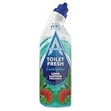 Astonish Eucalyptus Toilet Fresh Gel, blue and white bottle, angled spout, 750ml, kills bacteria, prevents limescale.
