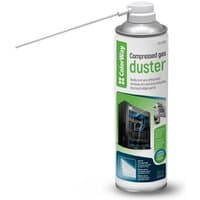 Compressed air duster 300 ml can with white nozzle, green and white label by COLORWAY.