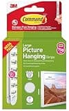 Command Picture Hanging Strips, Large, White, 12 Pairs, in red and green packaging with damage-free hanging label.