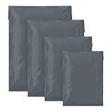 Grey Double Dragon self-seal mailer bags in four sizes, tamper-proof plastic for shipping and delivery.