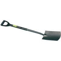 Black Draper extra long carbon steel garden spade with a D-shaped handle and a flat, rectangular blade.