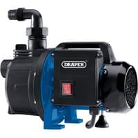 "Draper surface mounted pump, black and blue, 800W, 53L/min, with handle and red power switch"