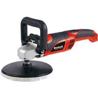 Red and black Einhell disc polisher and sander with ergonomic handle and 180mm disc.