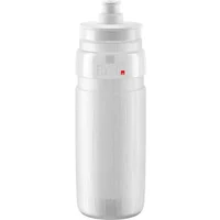 Clear Fly Tex water bottle by Elite with a white cap and subtle logo, featuring a sleek cylindrical design.
