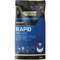 Jetcem Rapid Setting Cement 6Kg in a black and blue bag with yellow branding and repair icons.