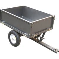 Black Handy 225kg towed trailer with two wheels, rectangular metal frame, and a long towing arm.
